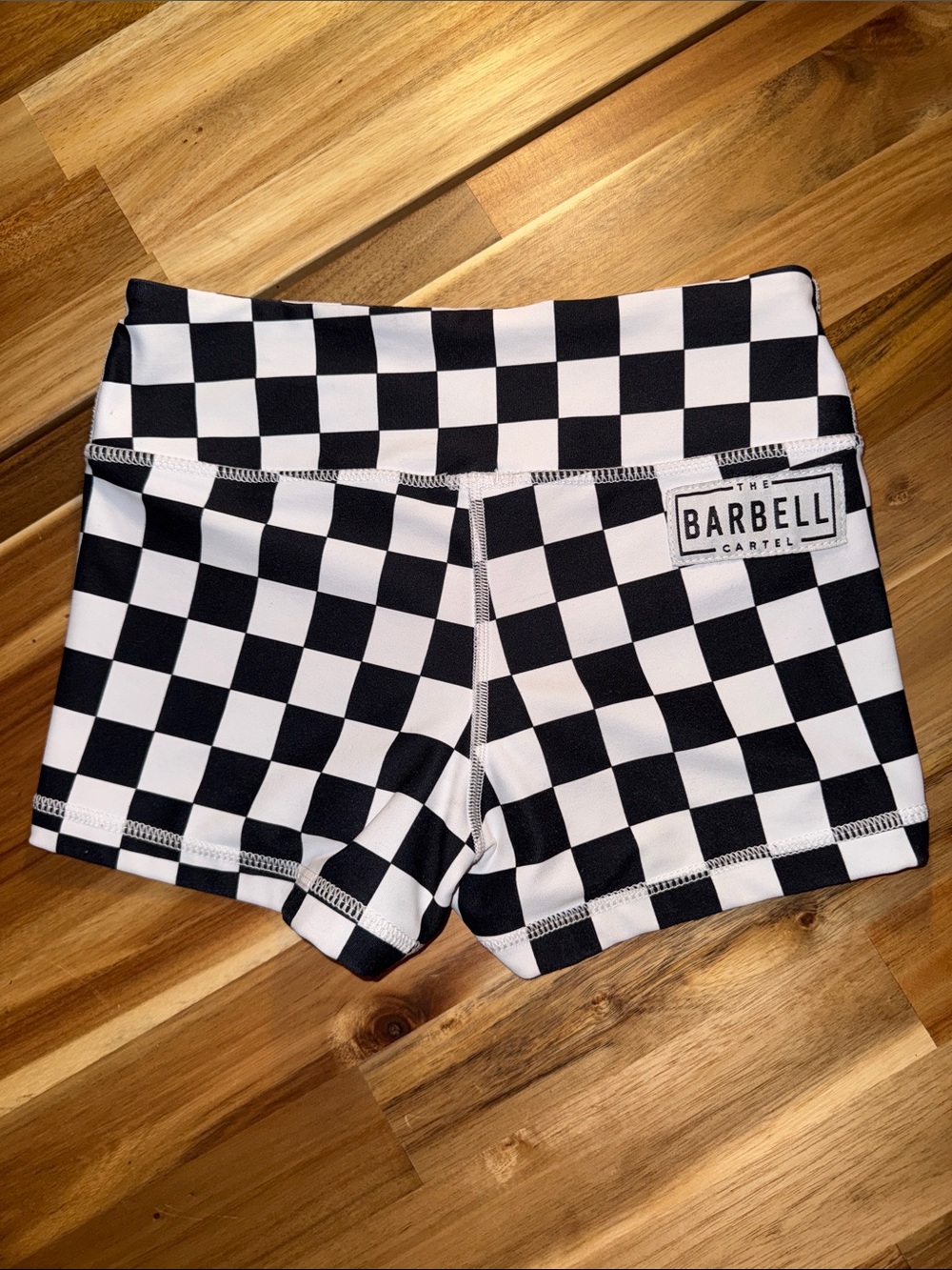 The Barbell Cartel Performance Shorts Checkerboard black and white XS crossfit
